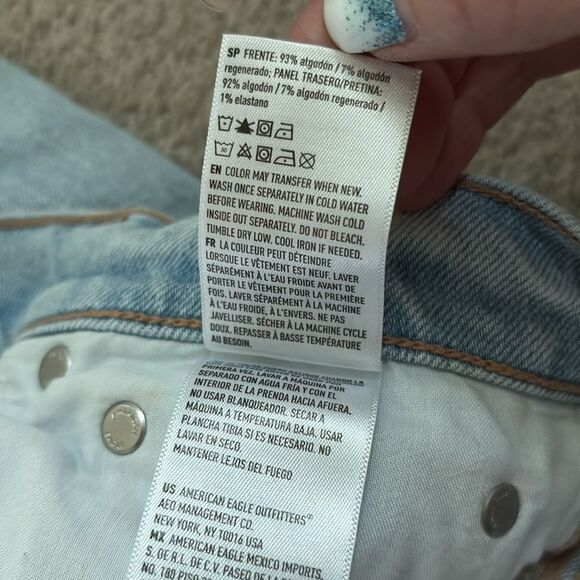 American Eagle 90s Straight Jeans Size 00 - Picture 12 of 14